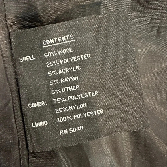 Fleet Street Women’s Wool Blend Hooded Zippered Black Coat Size Medium - Picture 7 of 10